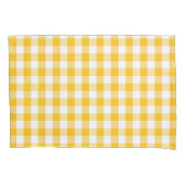 Gele Gingham Check Pattern Kussensloop (Voorkant-Links)