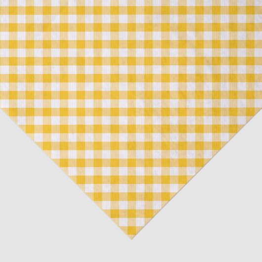 Gele Gingham Check Pattern Tissuepapier (Detail)