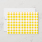 Gele Gingham Check Personal Stationery Bedankkaart (Achterkant)