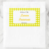 Gele gingham citroen conserven label (Tas)