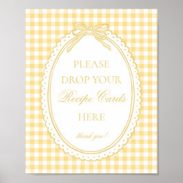 Gele Gingham Coquette Boog Deel een Recept Poster