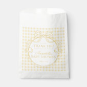 Gele Gingham Coquette Strik Babyshower Dessert Bedankzakje (Voorkant)