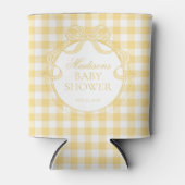 Gele Gingham Coquette Strik Babyshower Favor Blikjeskoeler (Voorkant)