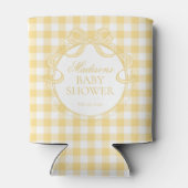 Gele Gingham Coquette Strik Babyshower Favor Blikjeskoeler (Achterkant)