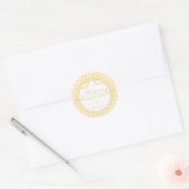 Gele Gingham Coquette Strik Baptism Envelopzegel Ronde Sticker (Envelop)