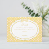 Gele Gingham Coquette Strik Details Kaart (Staand voorkant)
