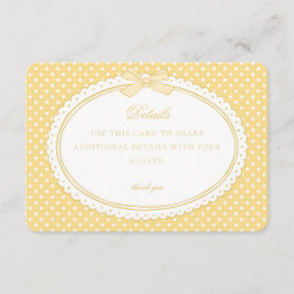 Gele Gingham Coquette Strik Details Kaart