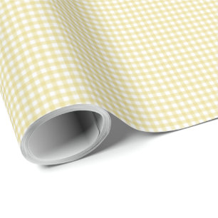Gele gingham eenvoudige schattige kleine cheques p cadeaupapier
