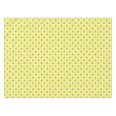 Gele Gingham en Paarse Blauwe Bloemen Land Tafelkleed (Voorkant (Horizontaal))