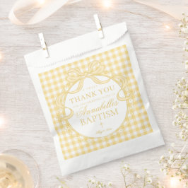 Gele Gingham Flirt Mutsje Doop Dessert Bedankzakje