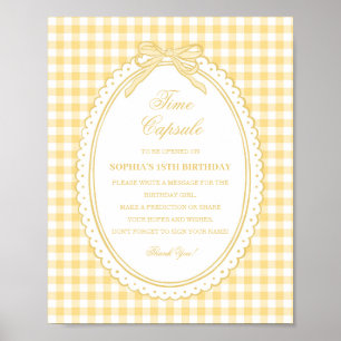 Gele Gingham Flirt Mutsje Tijdscapsule Spel Poster