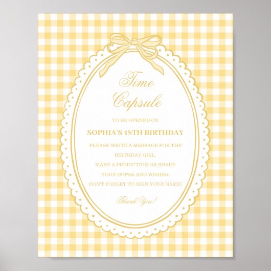 Gele Gingham Flirt Mutsje Tijdscapsule Spel Poster (Voorkant)
