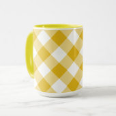 Gele Gingham Gift Mok (Voorkant links)