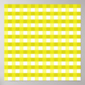 gele Gingham Gingham Gecontroleerd Fabric Patroon Poster (Voorkant)
