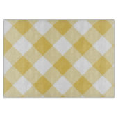 Gele Gingham Glass Cutting Board Snijplank (Voorkant)