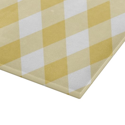 Gele Gingham Glass Cutting Board Snijplank (Hoek)