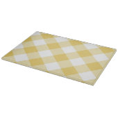 Gele Gingham Glass Cutting Board Snijplank (Hoek)
