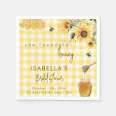 Gele Gingham Haar Bruidsmeisjes Bruiloftfeestje Servet (Voorkant)