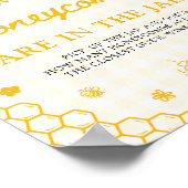Gele Gingham Honingbij Raad Hoeveel Honingraten Poster (Hoek)