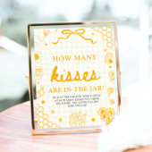 Gele Gingham Honingbij Raad Hoeveel Kusjes Poster