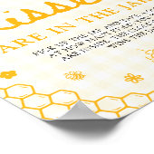 Gele Gingham Honingbij Raad Hoeveel Kusjes Poster (Hoek)