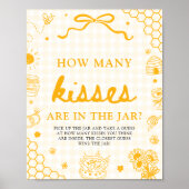 Gele Gingham Honingbij Raad Hoeveel Kusjes Poster (Voorkant)