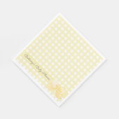 Gele Gingham met Bow Baby shower servetten (Hoek)