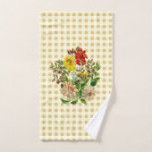 Gele Gingham met Clematis Wildflower Bad Handdoek (Handdoek)