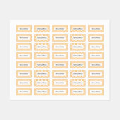 Gele gingham naamlabels voor schoolkamp kinderopva labels (Vel)