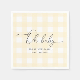 Gele Gingham Oh Baby Paper Napkin Servet