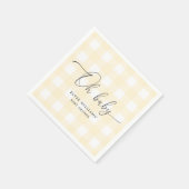 Gele Gingham Oh Baby Paper Napkin Servet (Hoek)