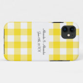 Gele gingham patroon bruiloft gunsten Case-Mate iPhone case (Achterkant (horizontaal))