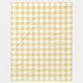 Gele Gingham Patroon Fleece Deken (Voorkant)