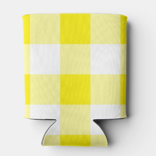 Gele Gingham Pattern Blikjeskoeler (Achterkant)