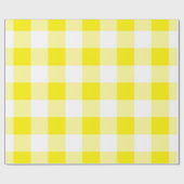 Gele Gingham Pattern Cadeaupapier (Vlak)