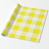 Gele Gingham Pattern Cadeaupapier (Uitgerold)
