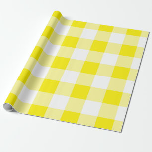 Gele Gingham Pattern Cadeaupapier