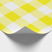 Gele Gingham Pattern Cadeaupapier (Hoek)