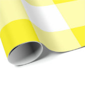 Gele Gingham Pattern Cadeaupapier (Rol Hoek)