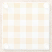 Gele Gingham Pattern Glazen Onderzetter (Achterkant)