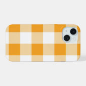 Gele Gingham Pattern iPhone 15 Case (Achterkant horizontaal)
