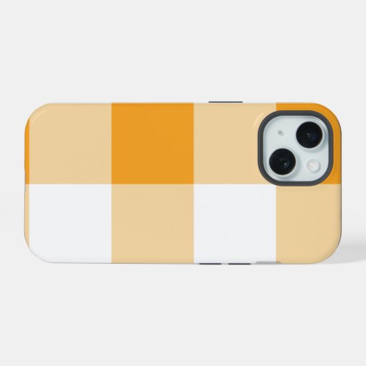 Gele Gingham Pattern iPhone 15 Case (Achterkant horizontaal)