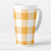 Gele Gingham Pattern Latte Mok (Rechterhoek)