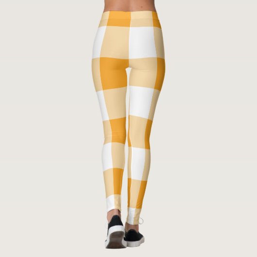 Gele Gingham Pattern Leggings (Achterkant)