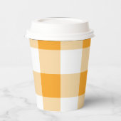 Gele Gingham Pattern Papieren Bekers (Links)