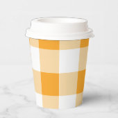 Gele Gingham Pattern Papieren Bekers (Rechts)