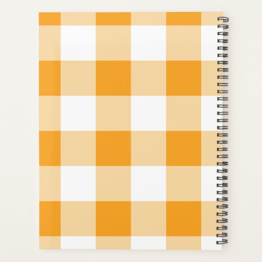 Gele Gingham Pattern Planner (Achterkant)