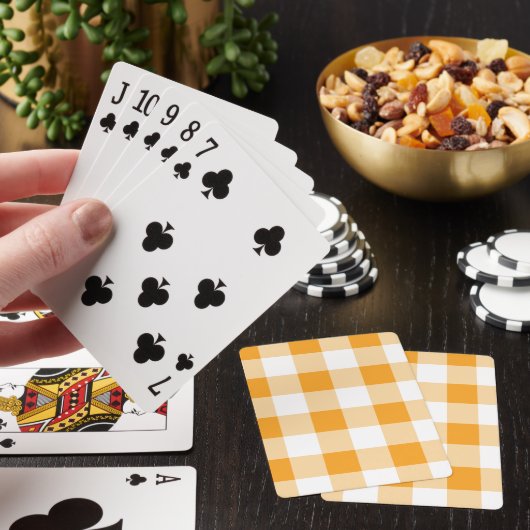 Gele Gingham Pattern Pokerkaarten (Insitu)