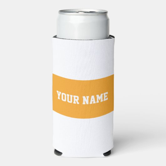 Gele Gingham Pattern Seltzer Blikjeskoeler (Seltzer Voorkant)