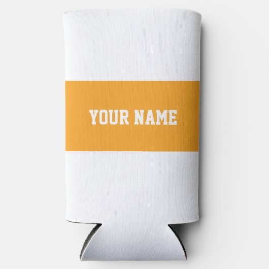 Gele Gingham Pattern Seltzer Blikjeskoeler (Voorkant)